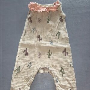 Dot Dot Smile Cream and Pink Baby Romper